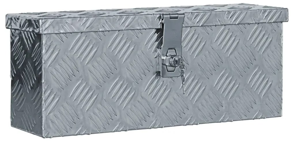 vidaXL Κουτί Αποθήκευσης Ασημί 48,5 x 14 x 20 εκ. Αλουμινίου