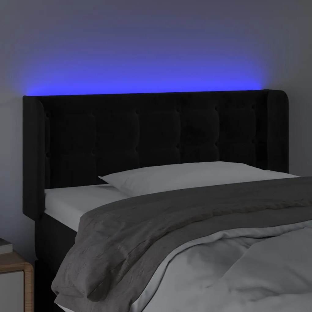 Κεφαλάρι Κρεβατιού LED Μαύρο 103x16x78/88 εκ. Βελούδινο 3123714
