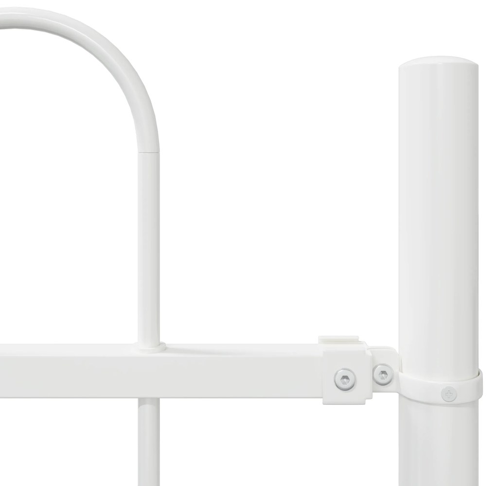 vidaXL Λευκός Φράχτης Κήπου με Hoop Top, 8.5x1 μ, Χάλυβας