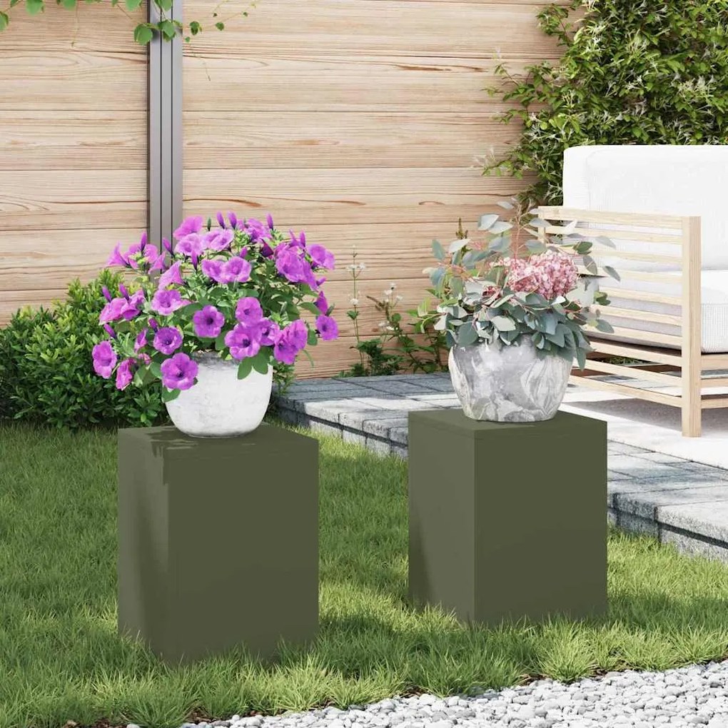 vidaXL Στήριξη φυτών 2 pcs Λαδί 24 x 24 x 35 εκ. Ατσάλι