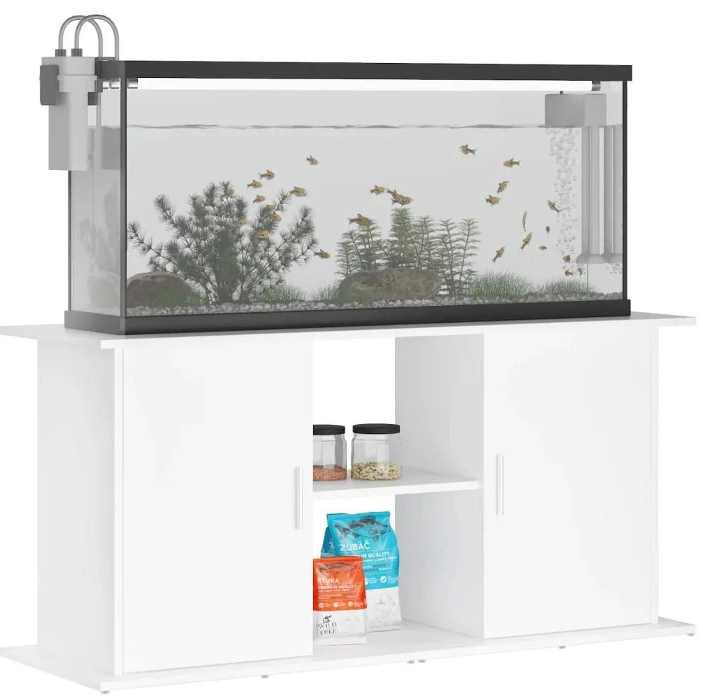 vidaXL Βάση Ενυδρείου Λευκή 121 x 41 x 58 εκ. από Επεξεργασμένο Ξύλο