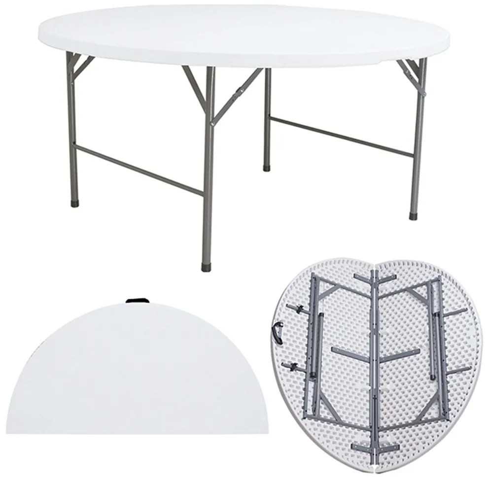 Τραπέζι Κέτερινγκ (Βαλίτσα) 41.0205 180x74cm White-Grey Zita Plus