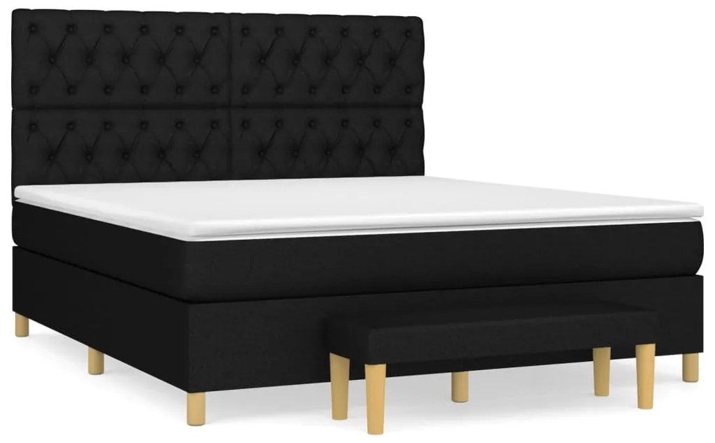 ΚΡΕΒΑΤΙ BOXSPRING ΜΕ ΣΤΡΩΜΑ ΜΑΥΡΟ 160X200 ΕΚ. ΥΦΑΣΜΑΤΙΝΟ 3137407