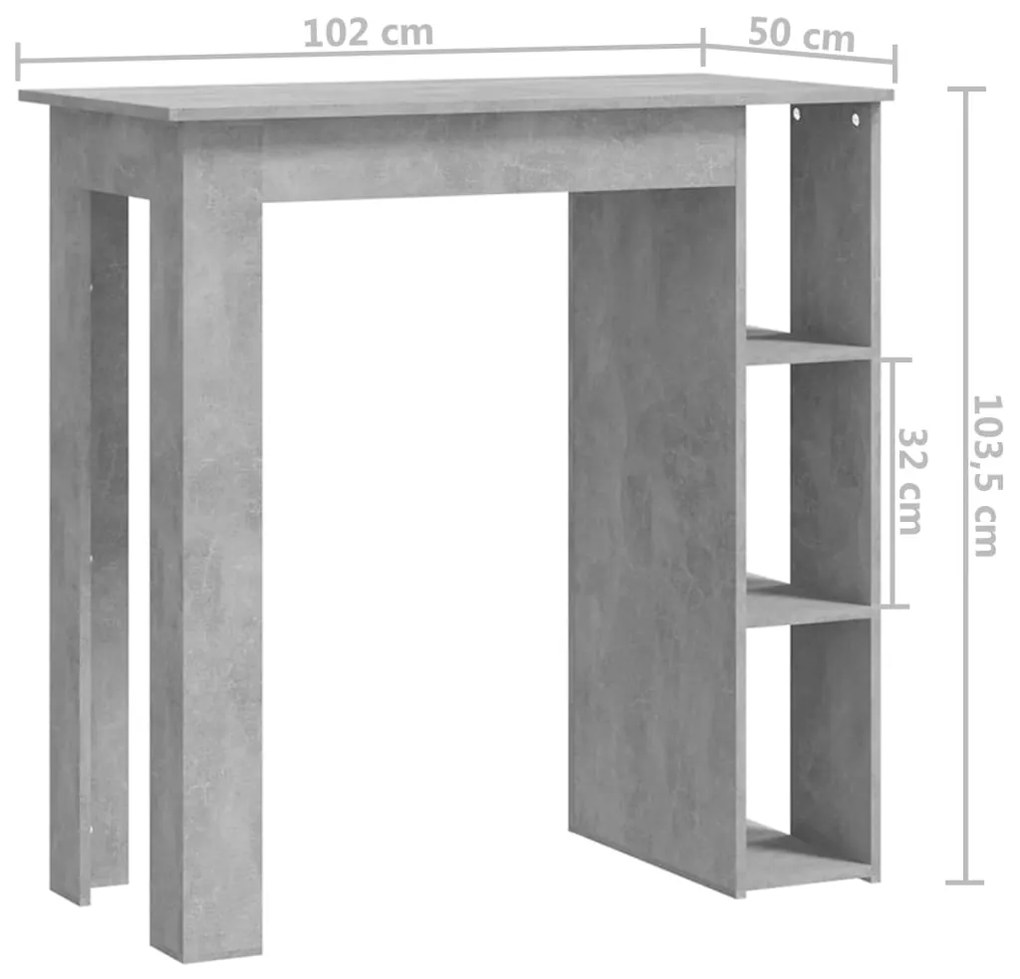 ΤΡΑΠΕΖΙ ΜΠΑΡ ΜΕ ΡΑΦΙΑ ΓΚΡΙ ΣΚΥΡ. 102X50X103,5ΕΚ ΑΠΟ ΜΟΡΙΟΣΑΝΙΔΑ 809462