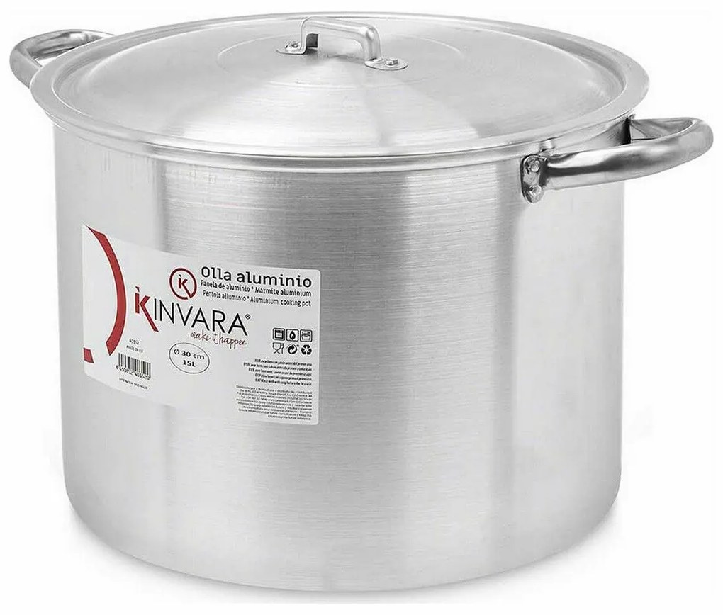 Κατσαρόλα με Καπάκι Kinvara Ασημί Αλουμίνιο 40 x 27 x 32 cm 42 x 27 x 32,5 cm Ø 30 cm (4 Μονάδες)