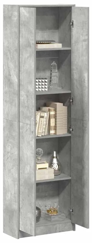 vidaXL Ντουλάπι Σκυρόδεμα Γκρι 55 x 25 x 189 εκ. Επεξεργασμένο ξύλο