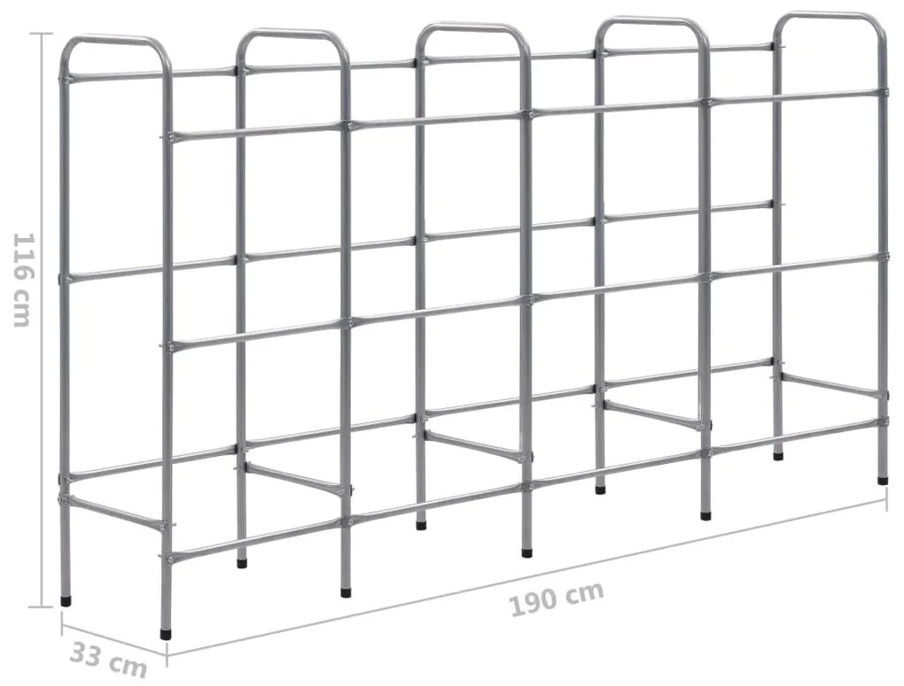 Ράφι Αποθήκευσης για 12 Κιβώτια Ασημί 190x33x116 εκ. Ατσάλινο - Ασήμι