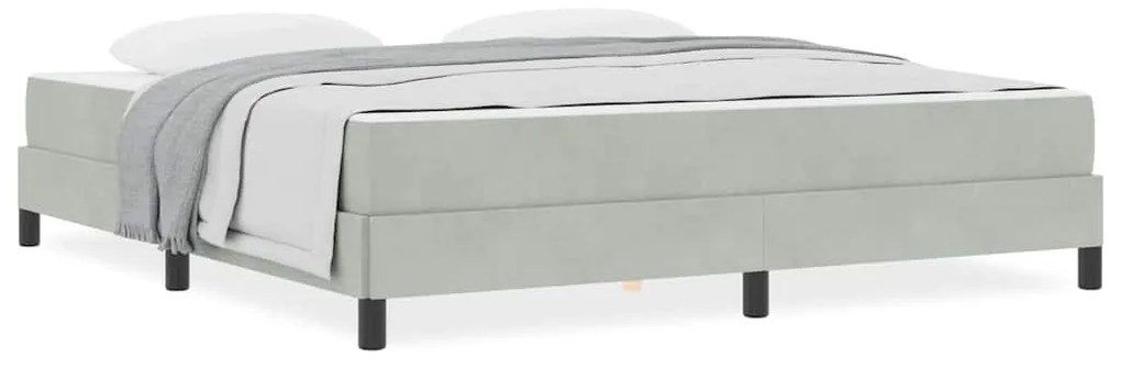 vidaXL Κρεβάτι box spring με στρώμα Ανοιχτό γκρι 180 x 200 cm Βελούδο