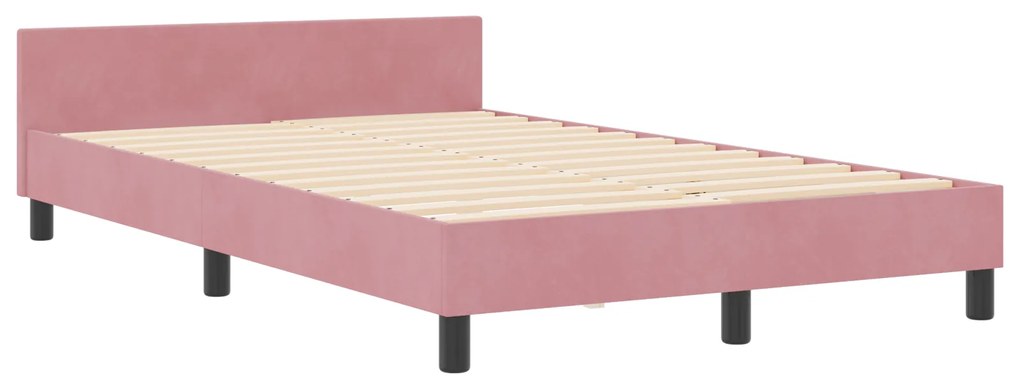 vidaXL Κρεβάτι Ροζ 120x200 εκ. Βελούδο