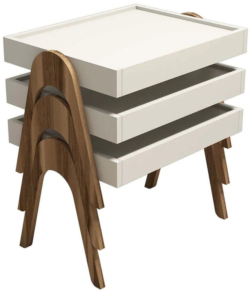 Ζιγκόν Roma (Σετ 3Τμχ) 845HCT2826 53,6x40x64cm Walnut-Cream