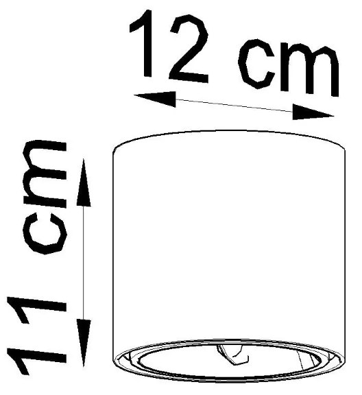 Sollux Φωτιστικό οροφής Tiube 1,αλουμίνιο,1xGU10/40w,γκρί