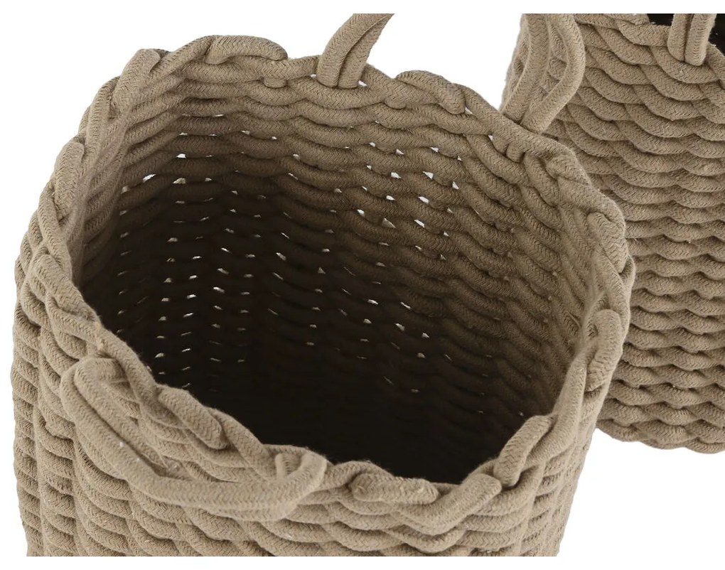 Σετ Καλαθιών Home ESPRIT Λευκό Μπεζ Σχοινί 30 x 30 x 43 cm 2 Τεμάχια (x2)