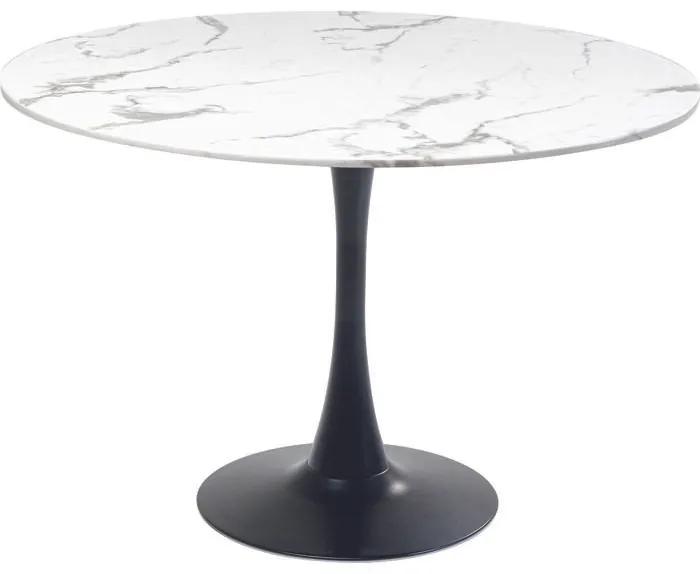 Τραπέζι Schickeria Μαρμάρινη Όψη Μαύρο/Λευκό 74x110x110 εκ. - Μαύρο