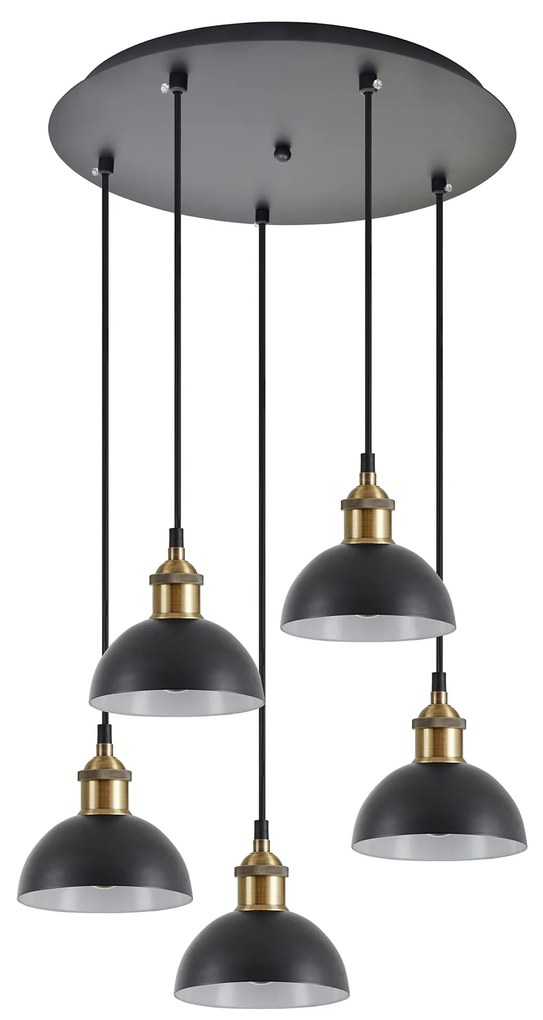 SE21-BR-10-5BL-MS3 MAGNUM BRONZE Black Metal Shade Pendant+ HOMELIGHTING 77-8779