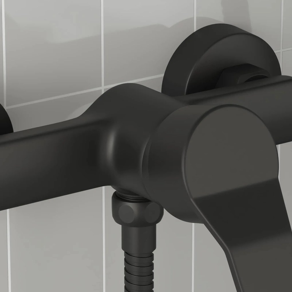 vidaXL Μίξερ ντους Μαύρο G 1 / 2 ίντσες Ορείχαλκος