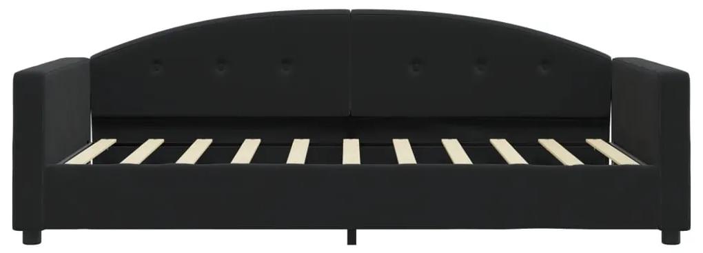 vidaXL Καναπές Κρεβάτι με Στρώμα μαύρο 90x190 εκ. Βελούδινος