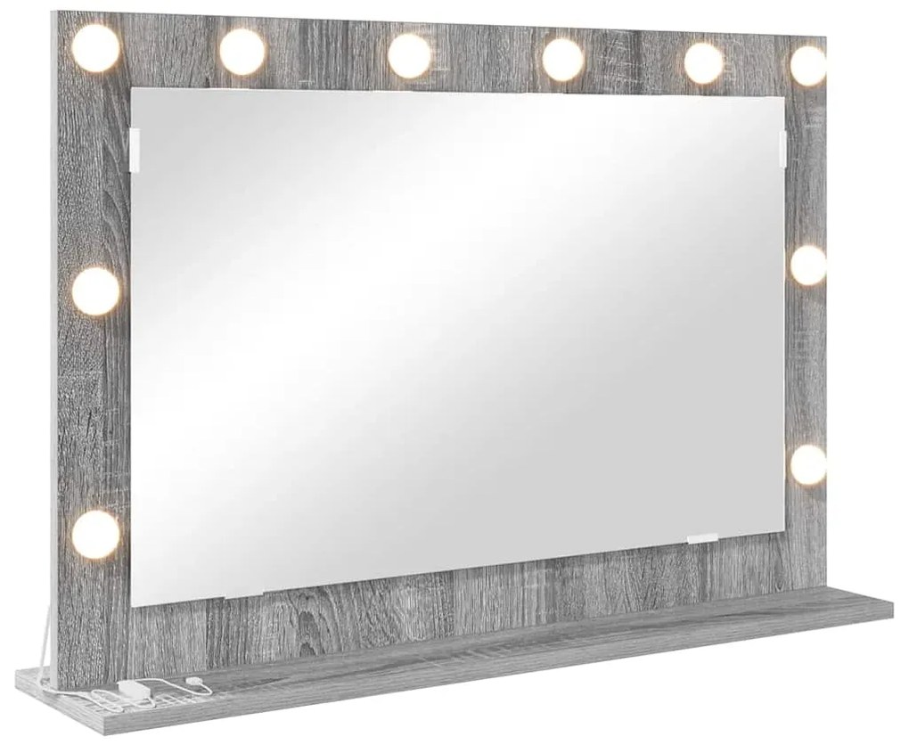 vidaXL Καθρέφτης τουαλέτας Ορθογώνιος Γκρίζο Σονομα 80 x 55 x 18 εκ.