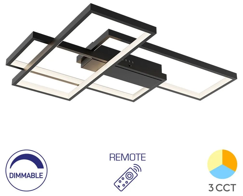 Φωτιστικό Οροφής Braytron BH17-04591 Μαύρο Ματ (Black Mat) CCT3