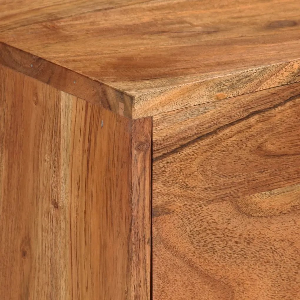 vidaXL Έπιπλο Τηλεόρασης Μελί &amp; Γκρι 110x30x50 εκ. Μασίφ Ξύλο Ακακίας