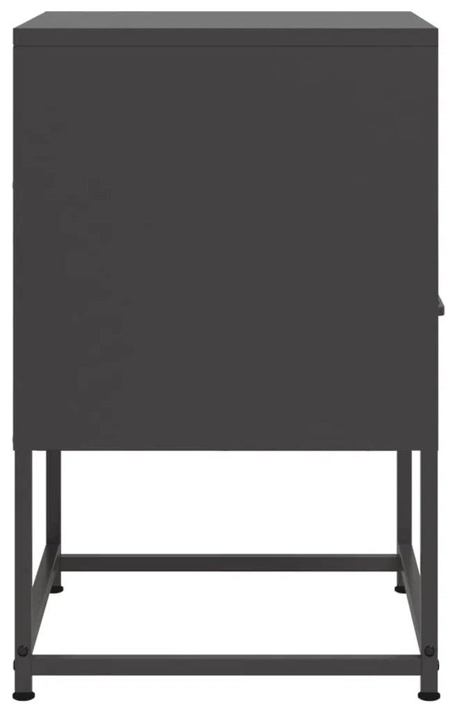 vidaXL Κομοδίνα 2 τεμ. Μαύρα 36x39x60,5 εκ. Χάλυβα
