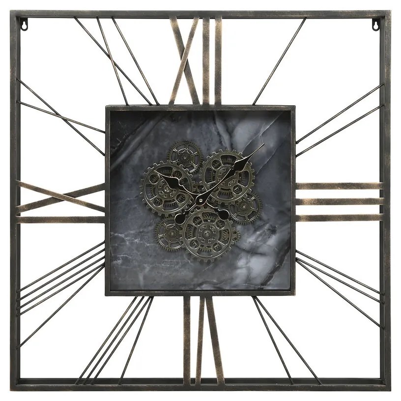 Ρολόι Τοίχου Home ESPRIT Μαύρο Χρυσό Μέταλλο Κρυστάλλινο 80 x 8 x 80 cm