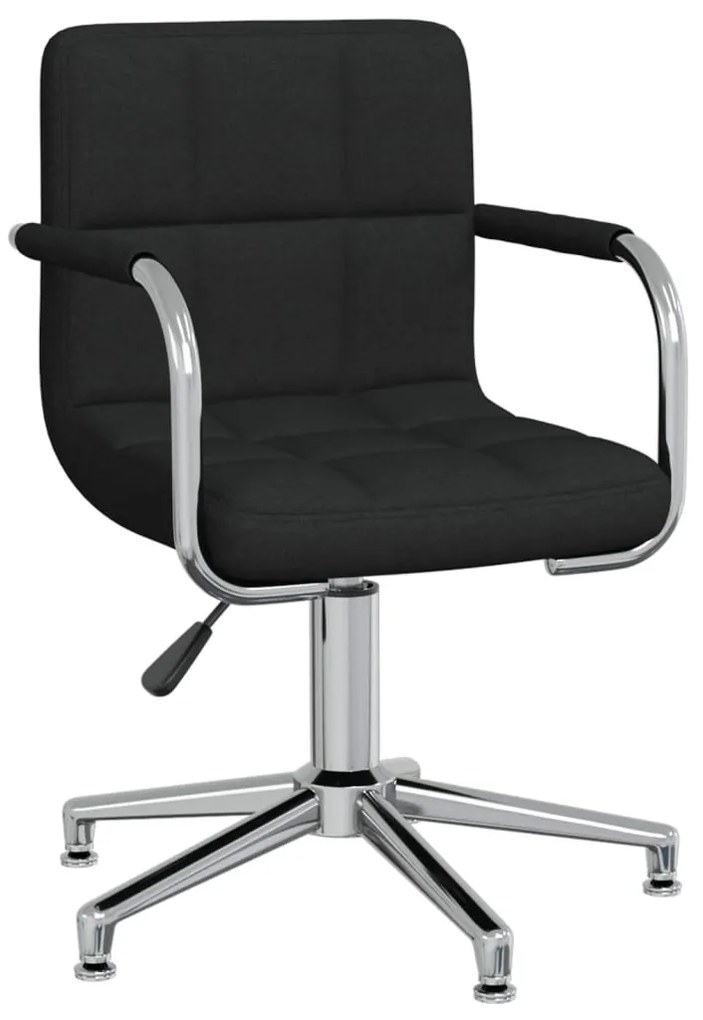 vidaXL Καρέκλα Τραπεζαρίας Περιστρεφόμενη Μαύρη Υφασμάτινη