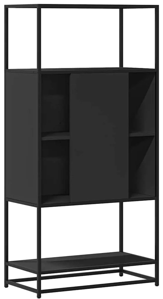 Ντουλάπι Μαύρο από 68x35x139 cm Επεξεργασμένο Ξύλο και μέταλλο - Μαύρο