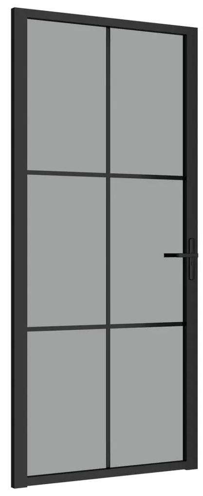 Εσωτερική Πόρτα 93x201,5 εκ. Μαύρη ESG Γυαλί και Αλουμίνιο - Μαύρο