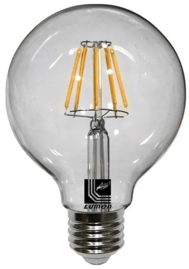 Λάμπα COG LED 8W Ε27 GLOBE Φ125 διάφανη ντιμαριζόμενη LUMEN 13-2711008009