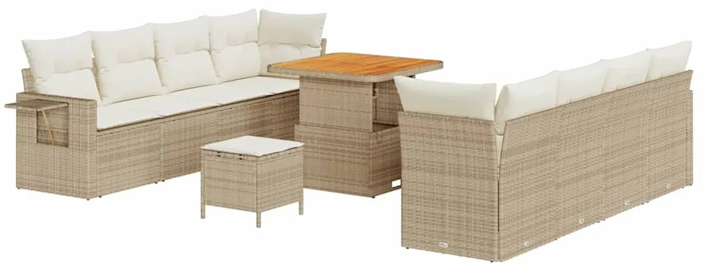 vidaXL Σετ Καναπέ Κήπου 11 pcs μπεζ και κρεμ 80 x 80 x 71 cm
