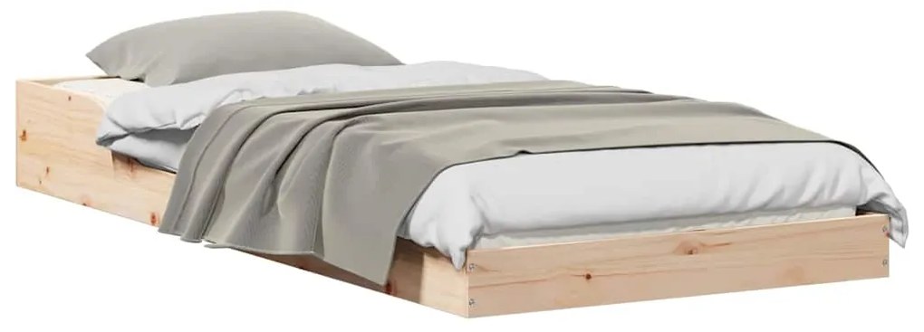 vidaXL Σκελετός Κρεβατιού Καφέ 90 x 210 cm Μασίφ ξύλο πεύκου