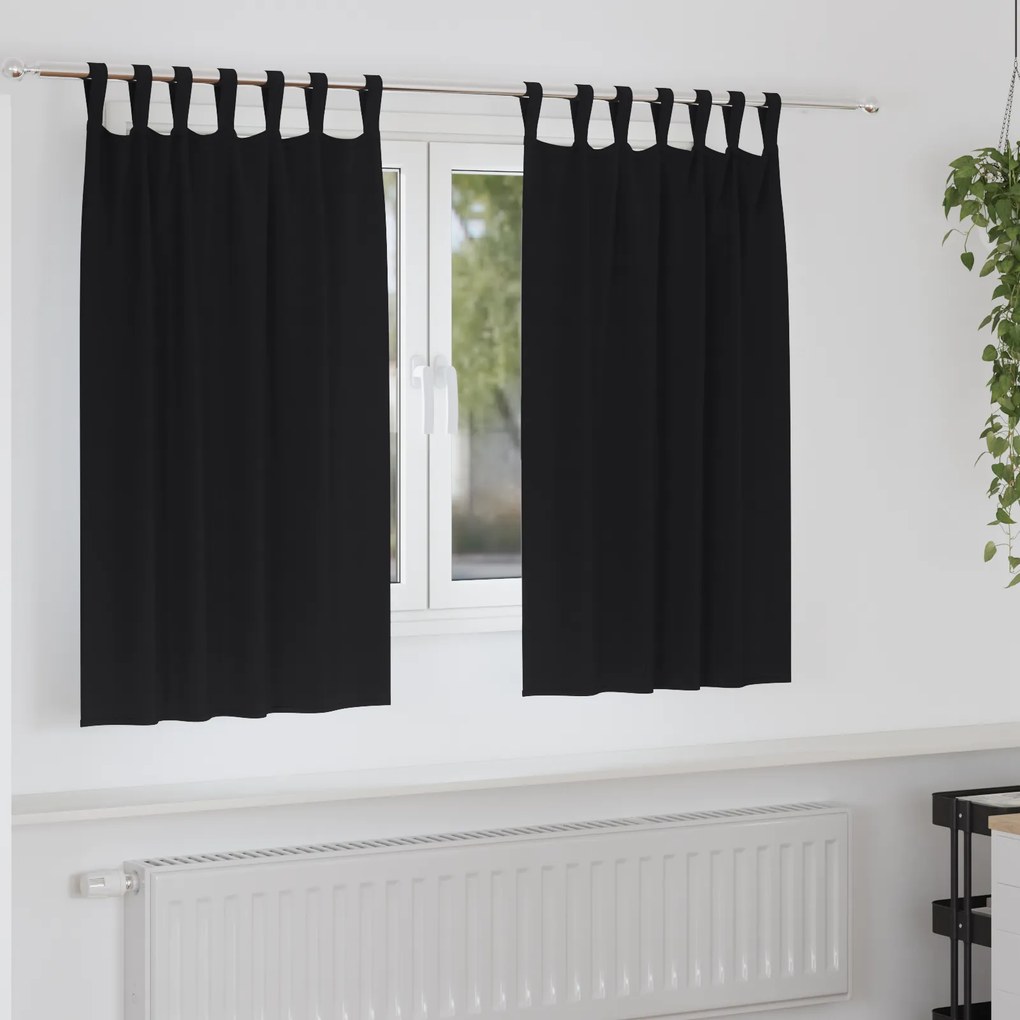 vidaXL Κουρτίνες συσκότισης 2 pcs Μαύρο 140 x 140 cm Πολυεστέρας