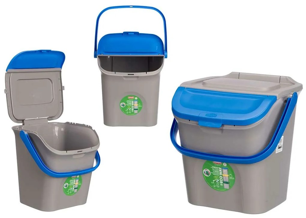 Σκουπίδια μπορεί να Stefanplast ECOWAY Μπλε Γκρι πολυπροπυλένιο 28 L Φορητό (x6)