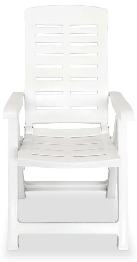 Καρέκλες Κήπου Ανακλινόμενες 4 τεμ. Λευκές Πλαστικές - Λευκό