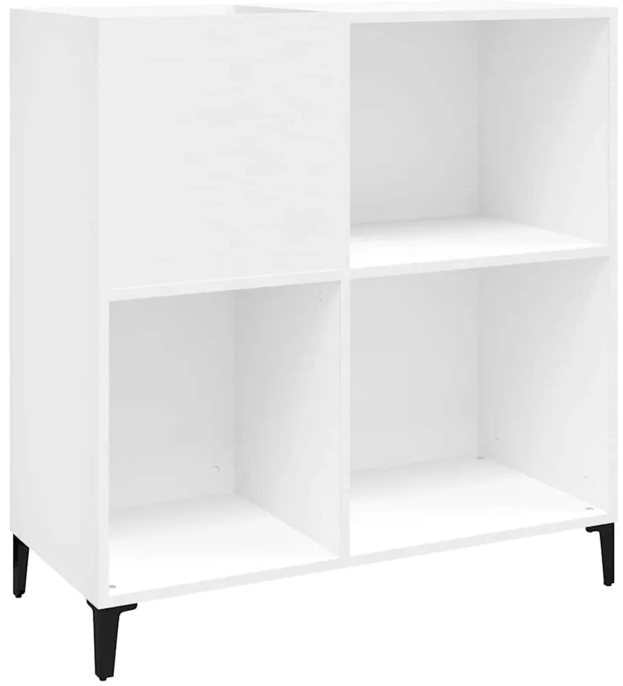 vidaXL Δισκοθήκη Λευκή 84,5 x 38 x 89 εκ. από Επεξεργασμένο Ξύλο
