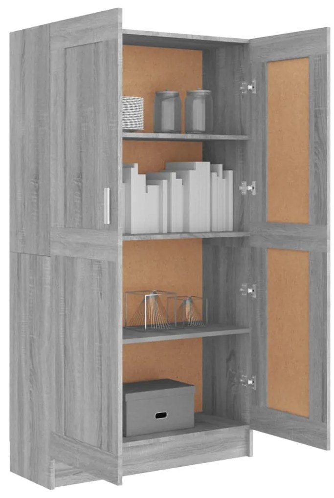 vidaXL Βιβλιοθήκη Γκρι Sonoma 82,5x30,5x150 εκ. από Επεξεργασμένο Ξύλο