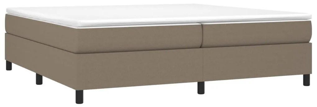 Κρεβάτι Boxspring με Στρώμα Taupe 200x200 εκ. Υφασμάτινο - Μπεζ-Γκρι