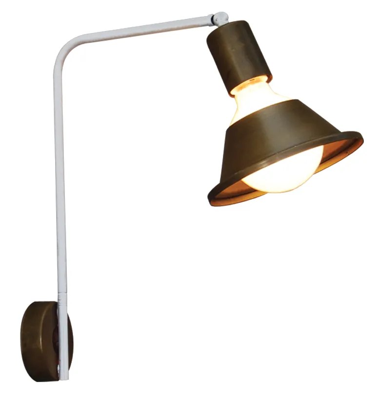 Φωτιστικό Τοίχου - Απλίκα HL-3546-1 XAVIER OLD BRONZE &amp; WHITE WALL LAMP - 77-3960 - 51W - 100W - 77-3960