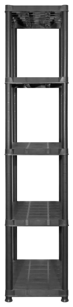 vidaXL Ραφιέρα Αποθήκευσης 5 Επιπέδων Μαύρη 213x38x170 εκ. Πλαστική