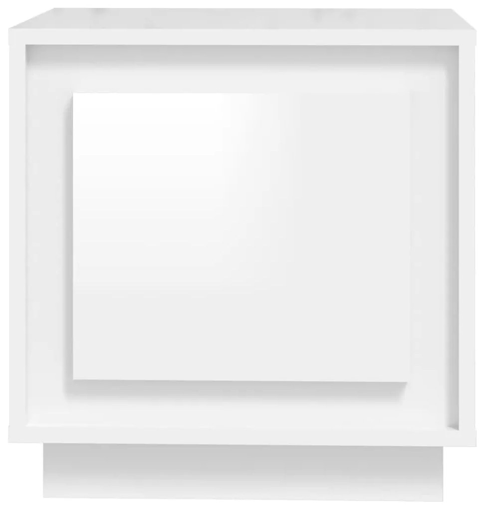 Κομοδίνα 2 τεμ. Γυαλιστερό Λευκό 44x35x45 εκ Επεξεργασμένο Ξύλο - Λευκό