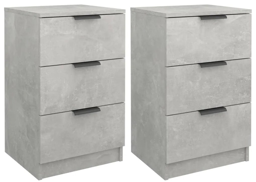 vidaXL Κομοδίνα 2 τεμ. Γκρι Σκυροδέματος 40x36x65 εκ.