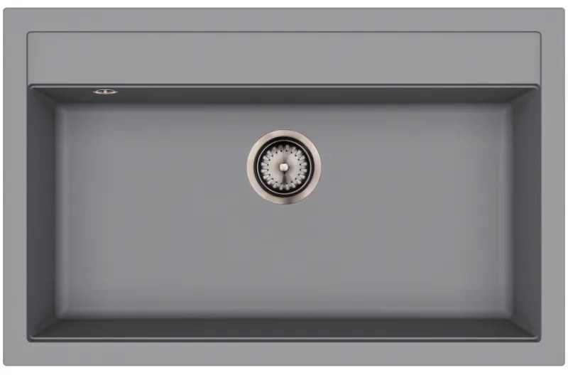 Helika Quadro SQQ 103 Ένθετος Γρανιτένιος Νεροχύτης με Βαλβίδα Γραφίτη Μ79.5xΠ50.5cm Γκρί