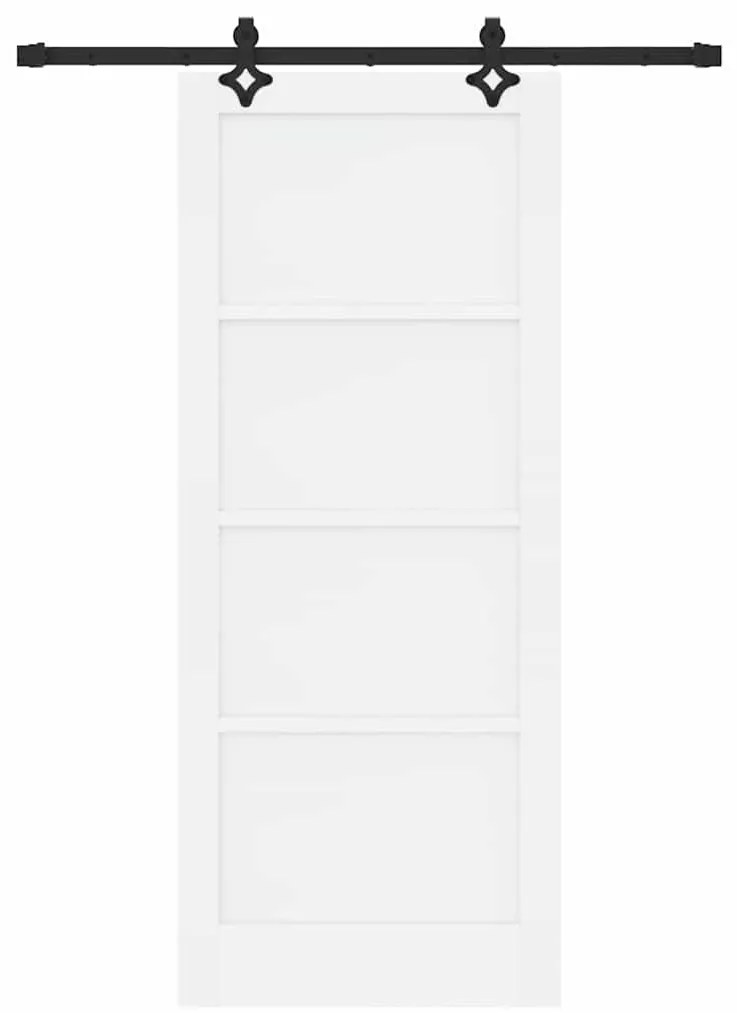 vidaXL Σετ Συρόμενης Πόρτας ORKDAL Λευκό και μαύρο 83 x 202 εκ.