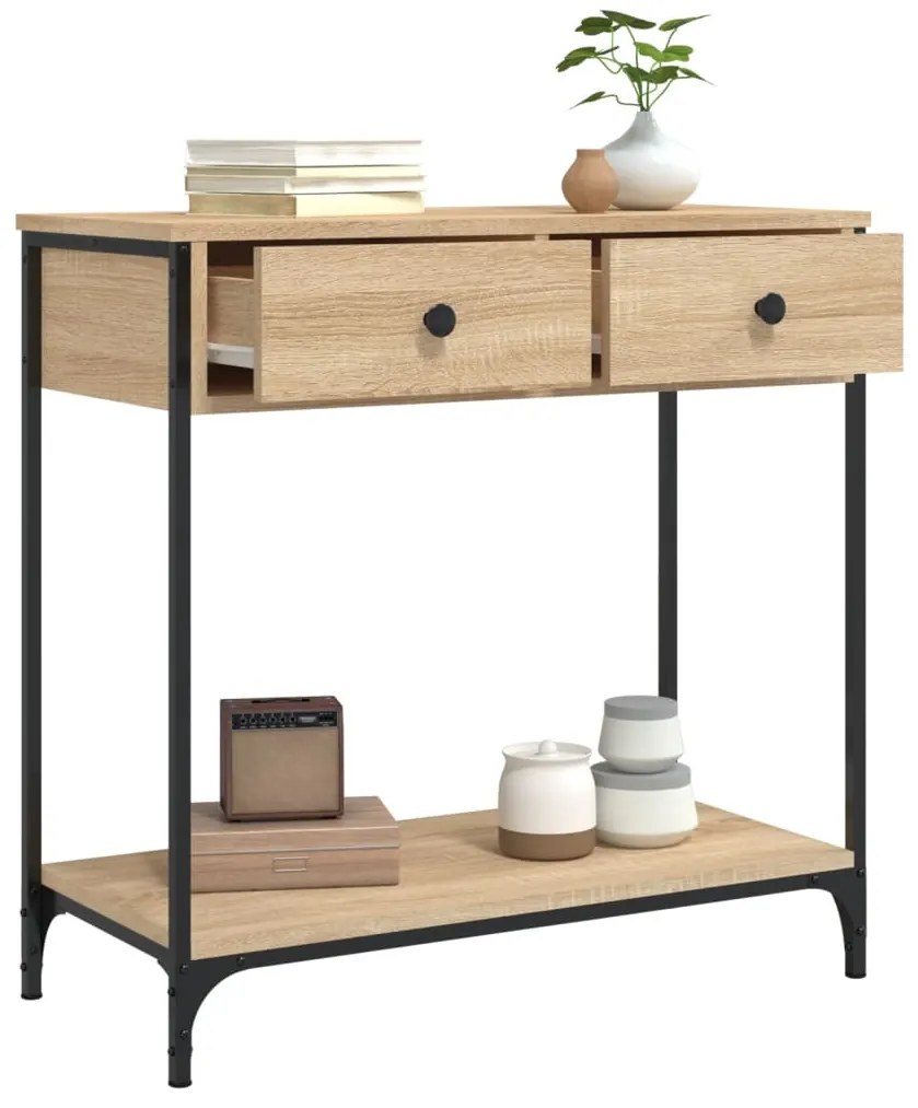 vidaXL Τραπέζι Κονσόλα Sonoma Δρυς 75x34,5x75 εκ. Επεξεργασμένο Ξύλο