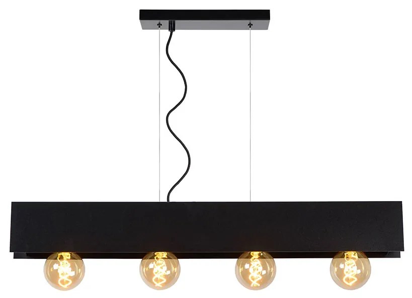 Φωτιστικό Κρεμαστό Lucide 30474-04-30 SURTUS Μαύρο Ματ (Black Mat)