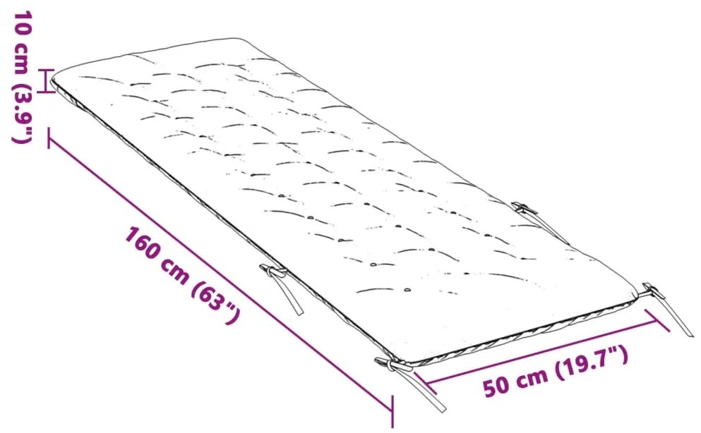 vidaXL Μαξιλάρι Ξαπλώστρας Κρεμ 160x50x10 εκ. Συνθετικό Καστόρι