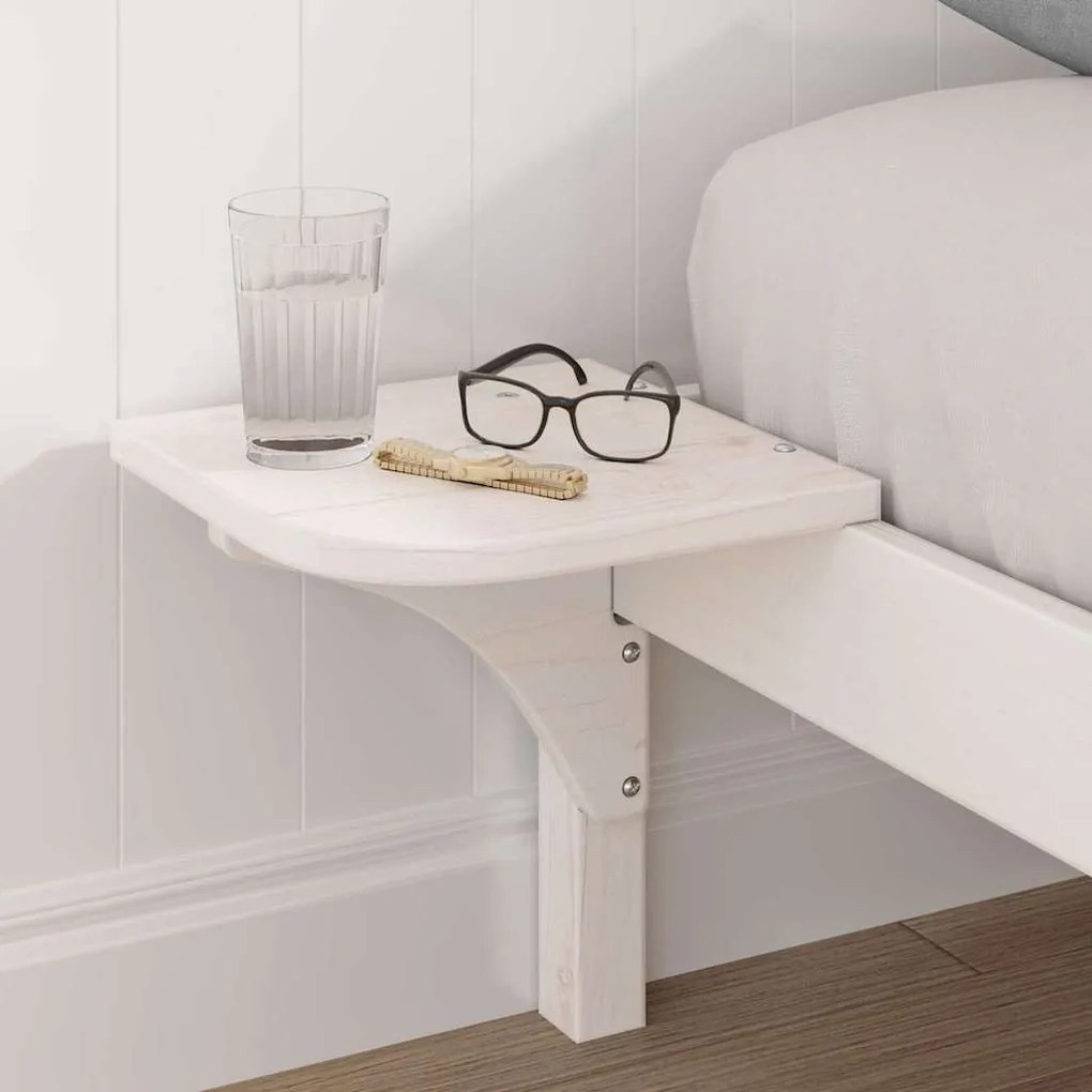 vidaXL Πλαίσιο κρεβατιού με κομοδίνα Λευκό 150 x 200 cm Λευκό
