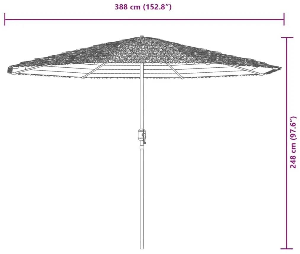 Ομπρέλα Κήπου με LED/Ξύλινο Ιστό Χρώμα της Καφέ 388x388x248 εκ. - Καφέ