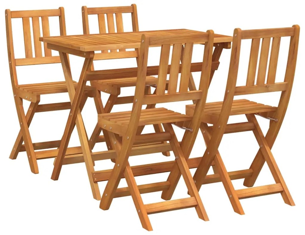 vidaXL Σετ Μπιστρό Κήπου 5 pcs Καφέ Μασίφ ξύλο ακακίας