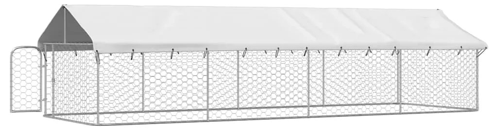 vidaXL Κλουβί Σκύλου Εξωτερικού Χώρου 600 x 200 x 150 εκ. με Στέγαστρο